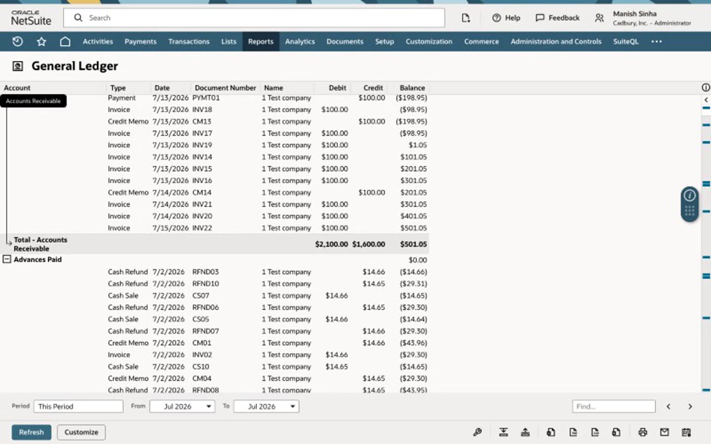 Run the General Ledger